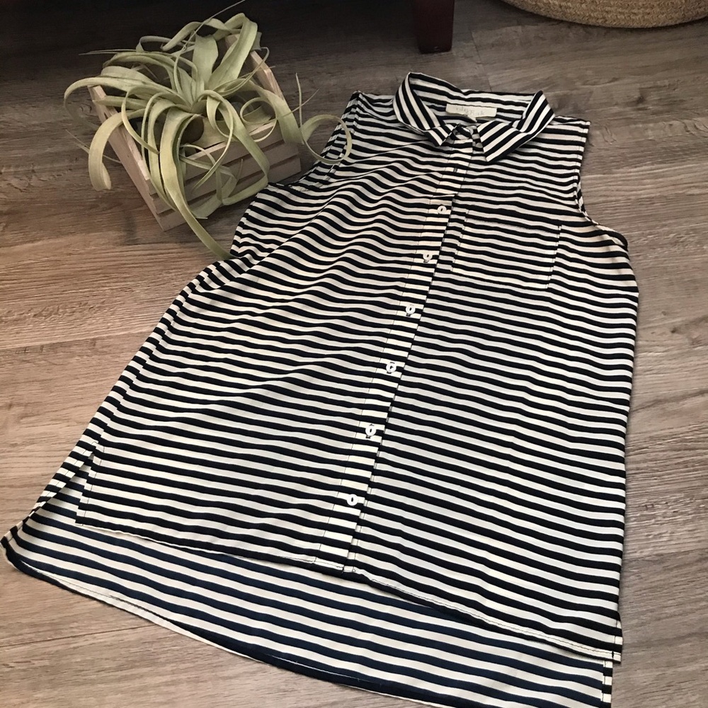 Olive & Oak Striped Sleeveless Blouse